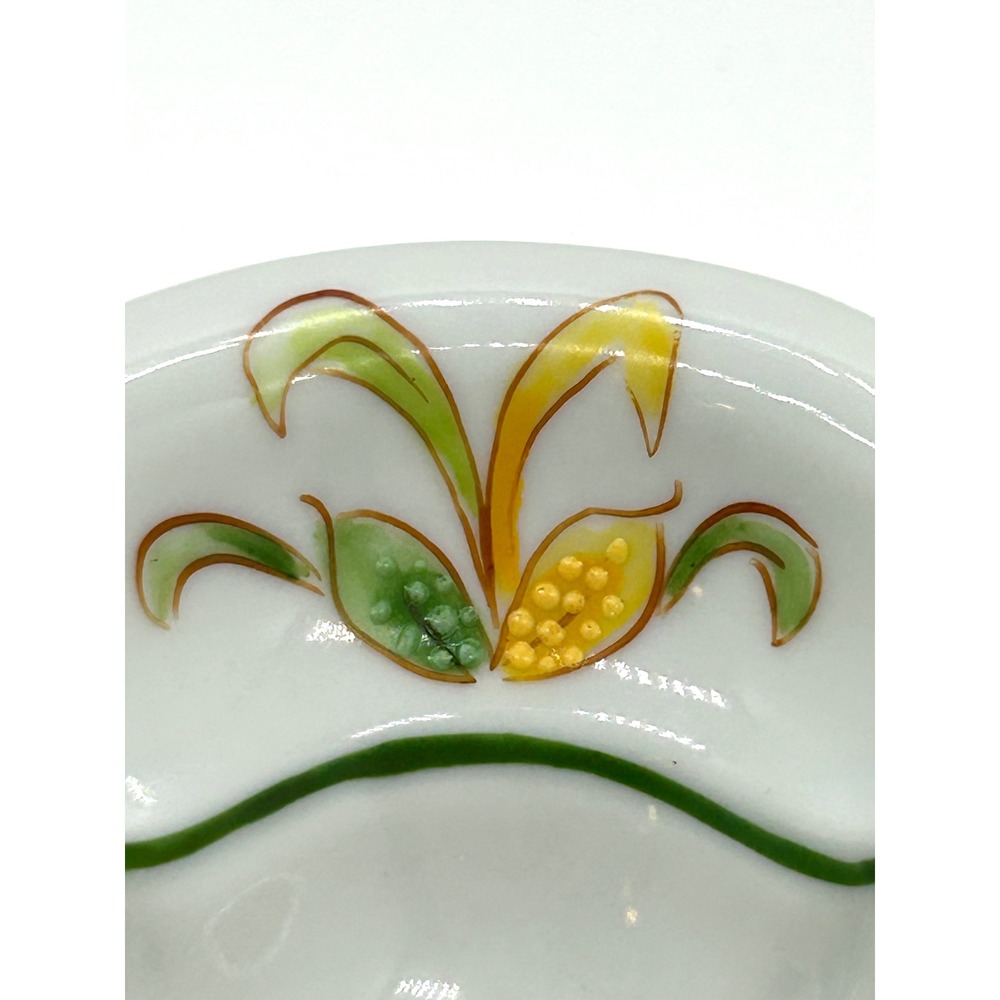 Sherle Wagner Italy Hand Painted Floral Porcelain Scalloped Soap Trinket Dish - Picture 6 of 13